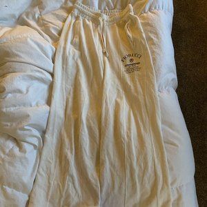 (XS) Fiorucci White Straight Leg Tie-Waist Sweatpants